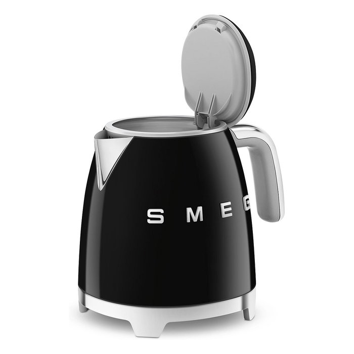 Smeg KLF05BLEU Mini Hervidor de Agua Eléctrico 0.8 Litros 1400W con Filtro, Apagado Automático y Base 360°, Color Negro