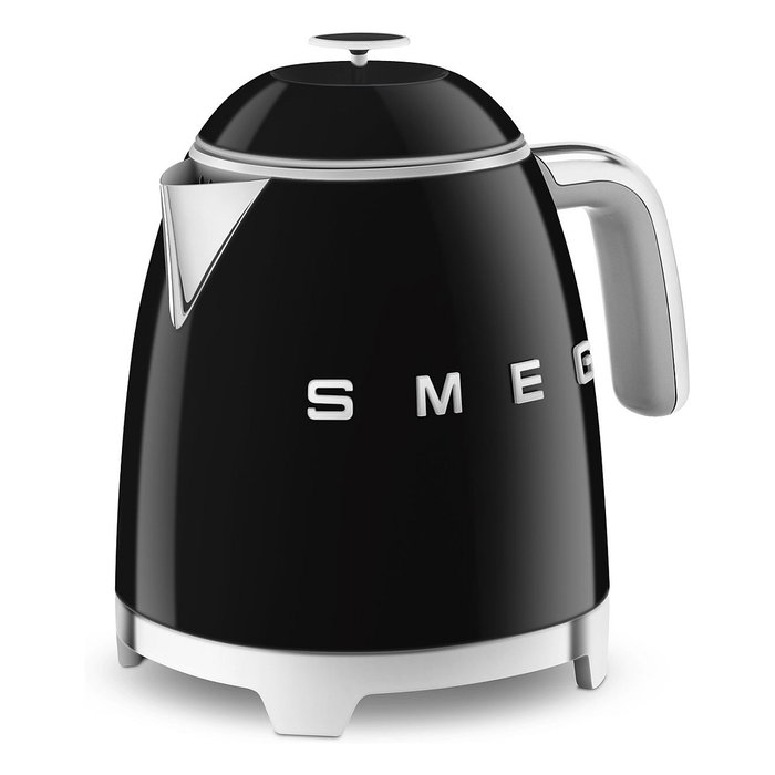 Smeg KLF05BLEU Mini Hervidor de Agua Eléctrico 0.8 Litros 1400W con Filtro, Apagado Automático y Base 360°, Color Negro
