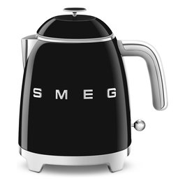 Smeg KLF05BLEU Mini Hervidor de Agua Eléctrico 0.8 Litros 1400W con Filtro, Apagado Automático y Base 360°, Color Negro