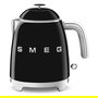 Smeg KLF05BLEU Mini Hervidor de Agua Eléctrico 0.8 Litros 1400W con Filtro, Apagado Automático y Base 360°, Color Negro