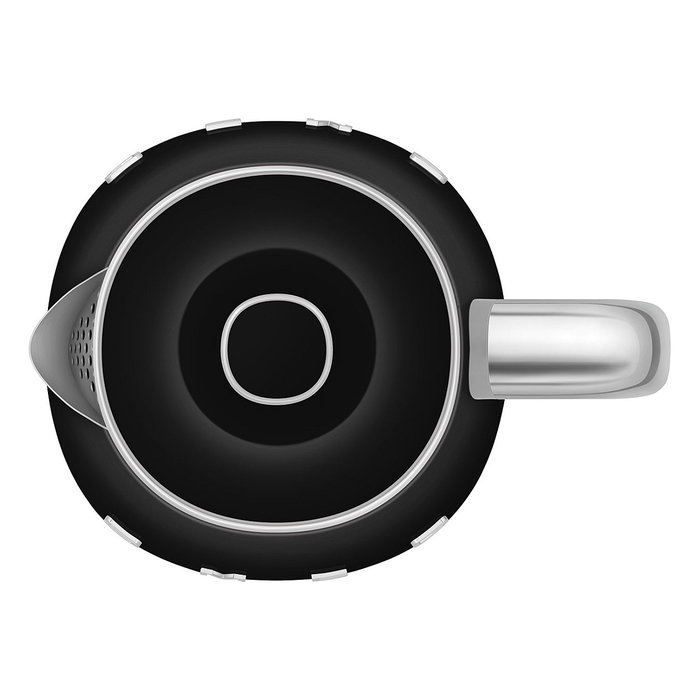 Smeg KLF05BLEU Mini Hervidor de Agua Eléctrico 0.8 Litros 1400W con Filtro, Apagado Automático y Base 360°, Color Negro