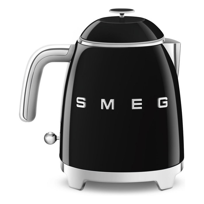 Smeg KLF05BLEU Mini Hervidor de Agua Eléctrico 0.8 Litros 1400W con Filtro, Apagado Automático y Base 360°, Color Negro