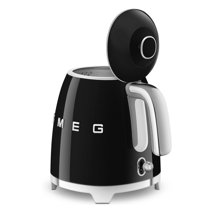 Smeg KLF05BLEU Mini Hervidor de Agua Eléctrico 0.8 Litros 1400W con Filtro, Apagado Automático y Base 360°, Color Negro