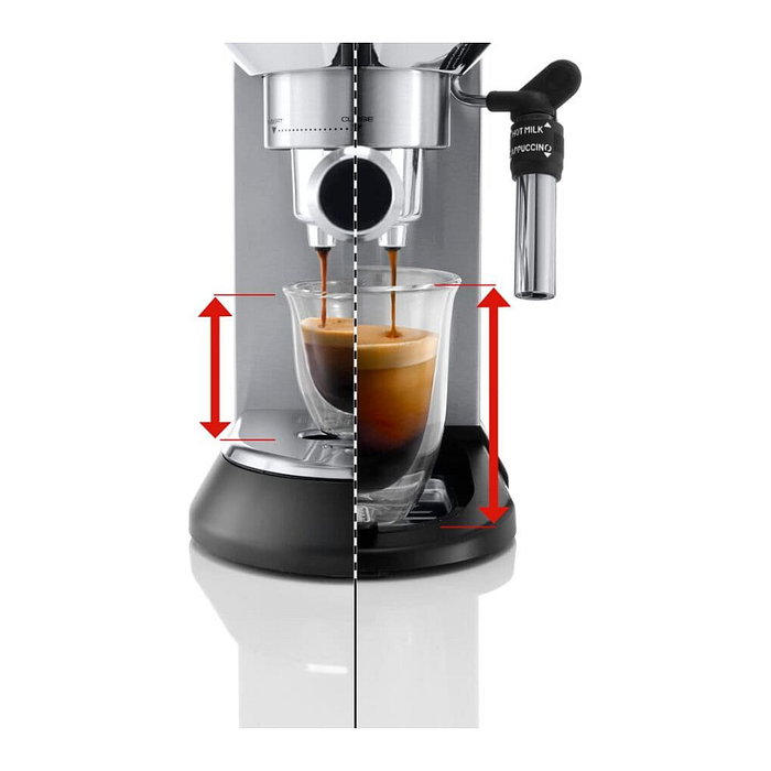 DeLonghi Dedica EC685.M Máquina de Espresso Semi-Automática, 15 Bar, Espumador de Leche, 1.1L, Plata