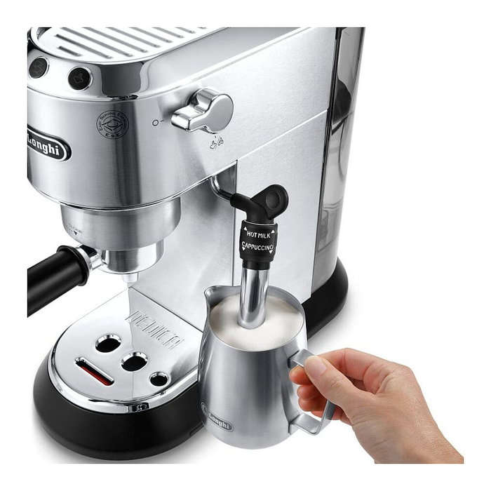 DeLonghi Dedica EC685.M Máquina de Espresso Semi-Automática, 15 Bar, Espumador de Leche, 1.1L, Plata