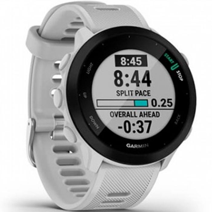 Garmin Forerunner 55 Reloj Smartwatch Deportivo GPS Blanco con Monitoreo Cardíaco 24/7 y Autonomía de hasta 2 Semanas para Running, Ciclismo y Natación