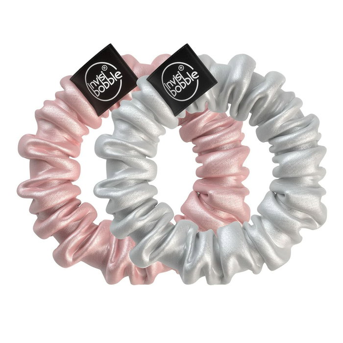 Invisibobble Sprunchie Slim Goma Pelo #bella chrome - 2 Unidades. Elástico Delgado Antienredos, Sin Tirones ni Marcas, Vegano