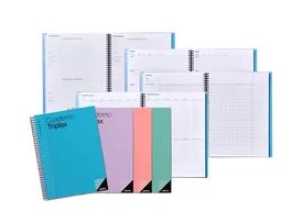 Additio Cuaderno Triplex Profesorado Espiral Doble 144 Páginas PVC C-Surtidos Español
