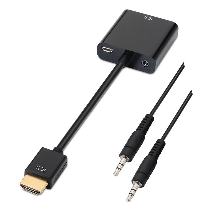 Aisens A122-0126 Conversor HDMI Macho a VGA Hembra y Jack 3.5mm Hembra Aisens A122-0126 Conversor HDMI Macho a VGA Hembra y Jack 3.5mm Hembra