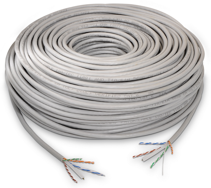 Aisens Bobina de Cable de Red CAT.6 UTP AWG24 Rígido 305m Gris