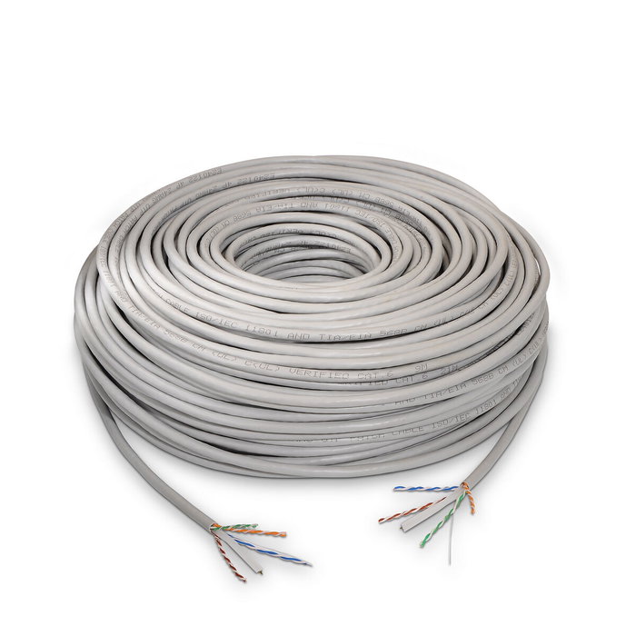Aisens Bobina de Cable de Red CAT.6 UTP AWG24 Rígido 305m Gris