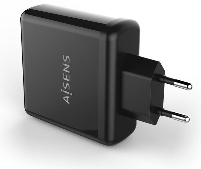 Aisens Cargador de Pared USB-C 60W PD3.0 QC3.0 Negro ASCH-1PD60-BK
