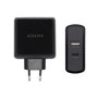 Aisens Cargador 57W con USB-C PD 45W y USB-A 12W ASCH-2PD45A-BK Negro
