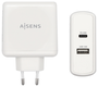 Aisens Cargador de Pared 57W con 1 Puerto USB-C PD 3.0 (45W) y 1 Puerto USB-A (12W) para Smartphone