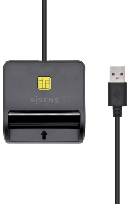 Aisens Lector de Tarjeta Inteligente DNI Negro USB 2.0 ASCR-SN01-BK