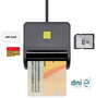 AISENS Lector de Tarjeta Inteligente DNI y Multitarjetas ASCR-SN02SD-BK Negro