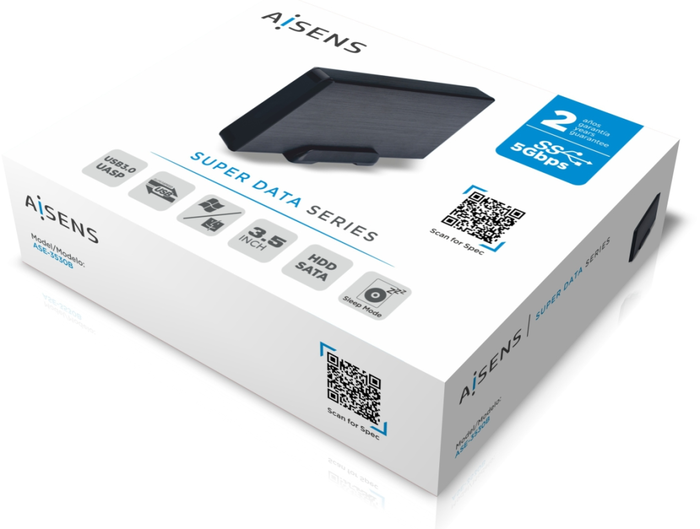 Aisens ASE-3530B Caja Externa 3,5 Pulgadas SATA a USB 3.0/3.1 Gen1, Negra