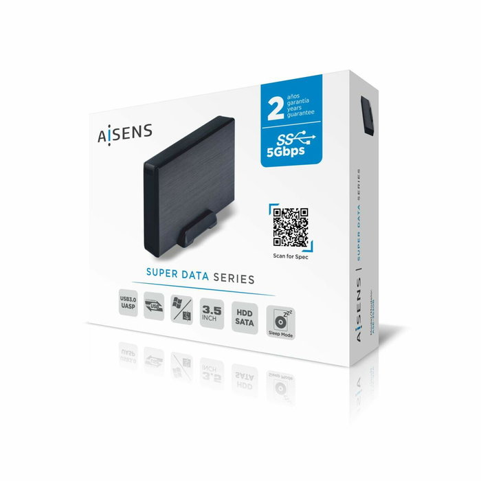 Aisens ASE-3530B Caja Externa 3,5 Pulgadas SATA a USB 3.0/3.1 Gen1, Negra