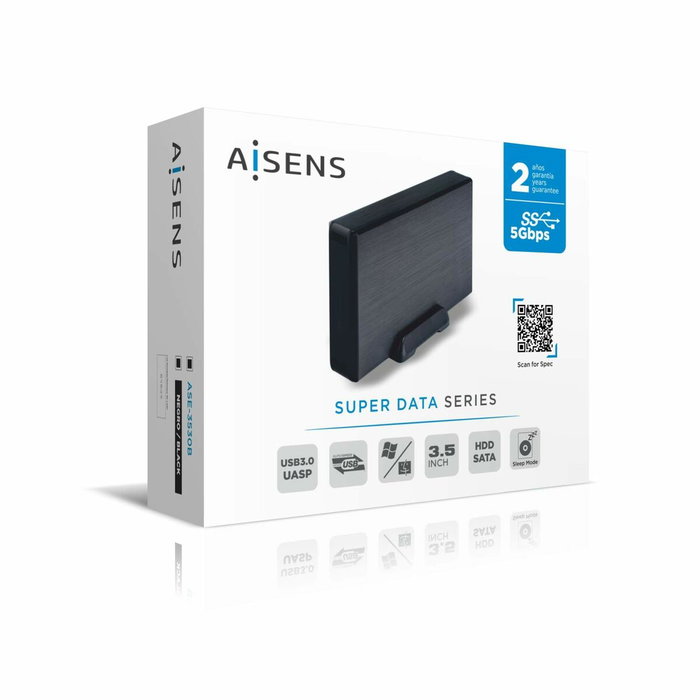 Aisens ASE-3530B Caja Externa 3,5 Pulgadas SATA a USB 3.0/3.1 Gen1, Negra