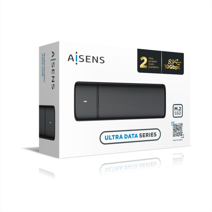 Aisens Caja Externa M.2 ASM2-001B SATA/NVMe USB 3.2 Gen 2 Negra