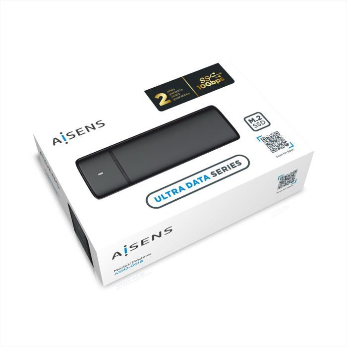 Aisens Caja Externa M.2 ASM2-001B SATA/NVMe USB 3.2 Gen 2 Negra