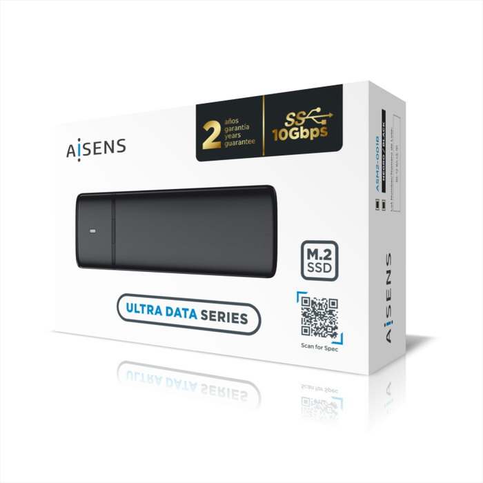 Aisens Caja Externa M.2 ASM2-001B SATA/NVMe USB 3.2 Gen 2 Negra