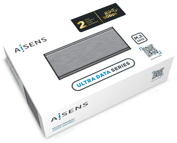 Aisens Caja Externa M.2 (NGFF) ASM2-007GRY SATA USB 3.1 Gen1 Gris