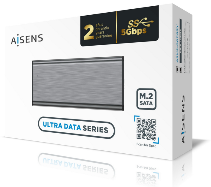 Aisens Caja Externa M.2 (NGFF) ASM2-007GRY SATA USB 3.1 Gen1 Gris