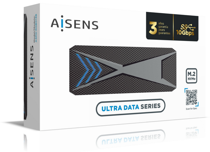 Aisens Caja Externa M.2 NVMe RGB Gaming ASM2-RGB013B Negra