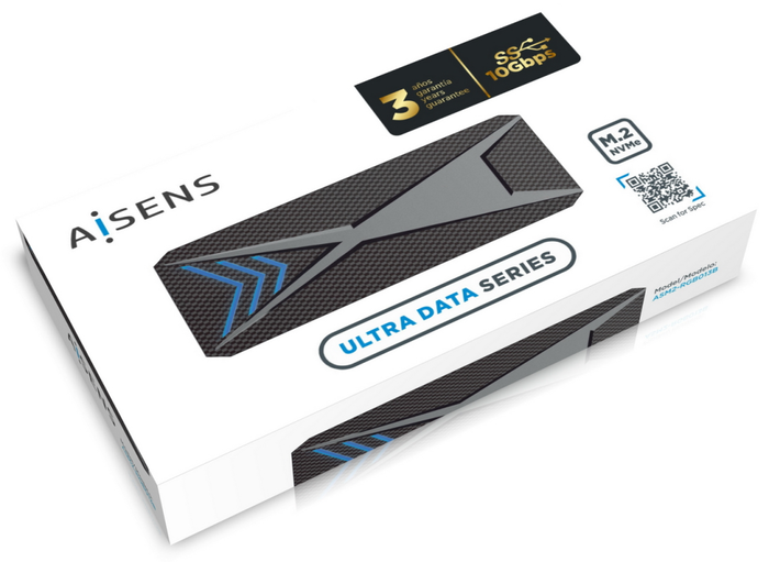 Aisens Caja Externa M.2 NVMe RGB Gaming ASM2-RGB013B Negra