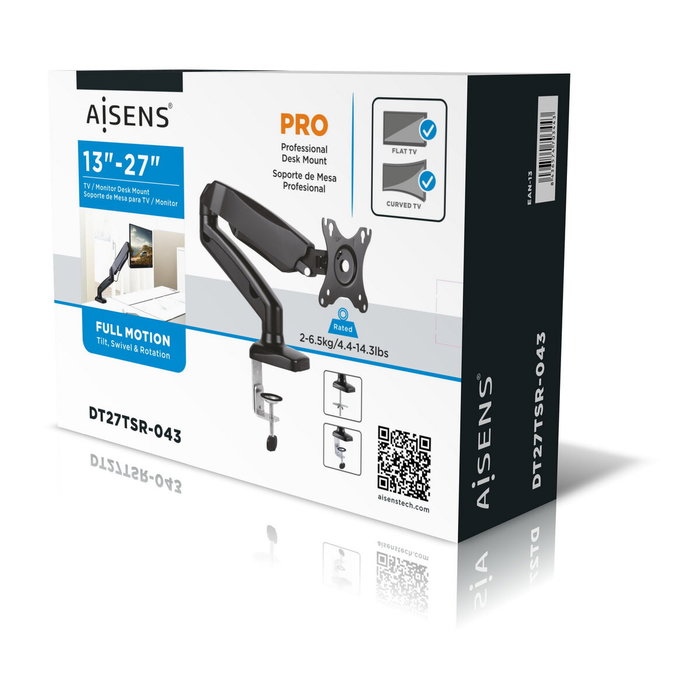Aisens Soporte de Mesa DT27TSR-043 para Monitor de 13-32 pulgadas, Negro
