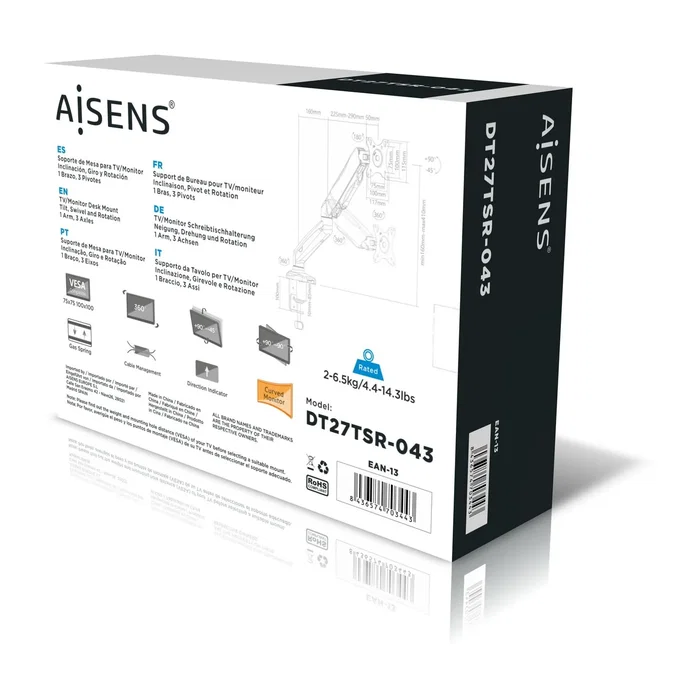 Aisens Soporte de Mesa DT27TSR-043 para Monitor/TV 13-32 Pulgadas Aisens Soporte de Mesa DT27TSR-043 para Monitor/TV 13-32 Pulgadas