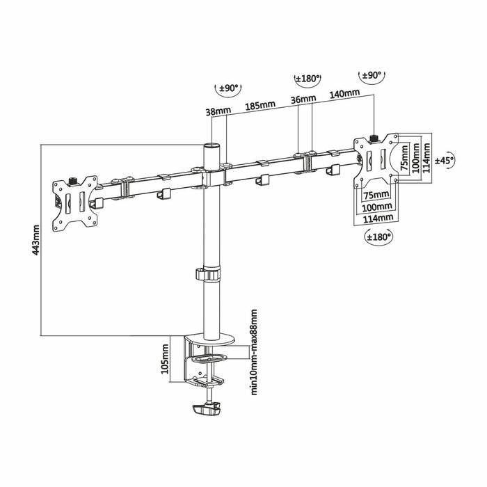 Aisens Soporte de Mesa Eco DT32TSR-041 para 2 Monitores/TV 13-32 Pulgadas