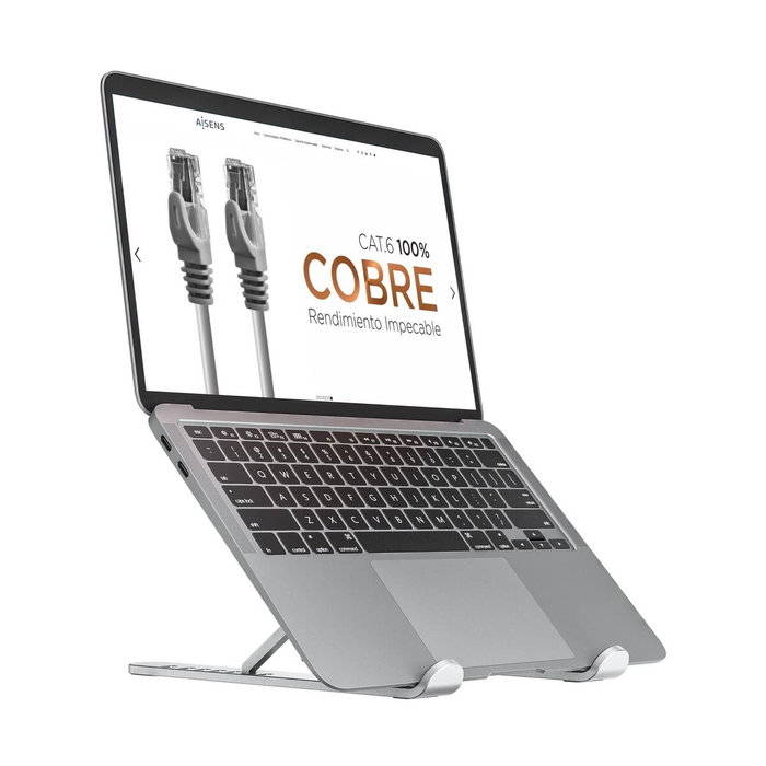 Aisens Soporte de Sobremesa Ajustable para Portátil/Tablet 10-15 Pulgadas, Plata