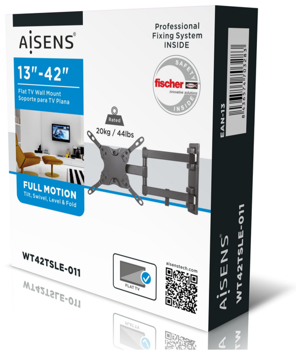 Aisens Soporte de Pared Eco Giratorio para TV/Monitor 13-42 Pulgadas Negro