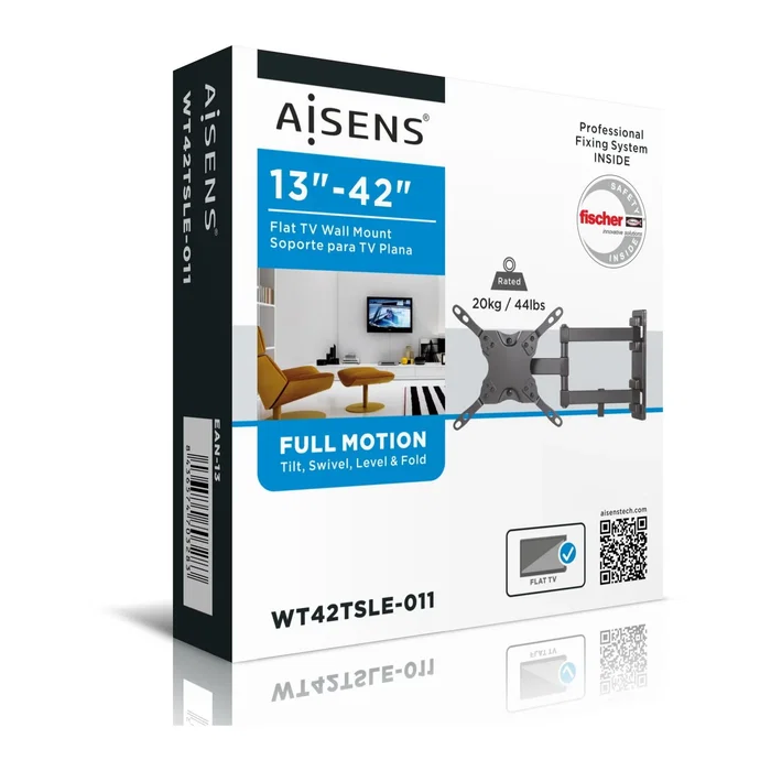 Aisens Soporte de Pared WT42TSLE-011 para TV y Monitor de 13-42 pulgadas, Negro