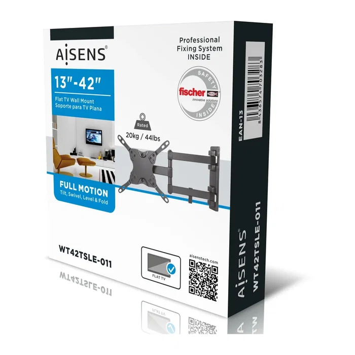 Aisens Soporte de Pared WT42TSLE-011 para TV y Monitor de 13-42 pulgadas, Negro