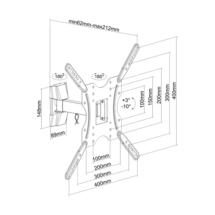 Aisens Soporte de Pared Eco Giratorio e Inclinable para TV/Monitor 32-55 pulgadas, 30kg Aisens Soporte de Pared Eco Giratorio e Inclinable para TV/Monitor 32-55 pulgadas, 30kg