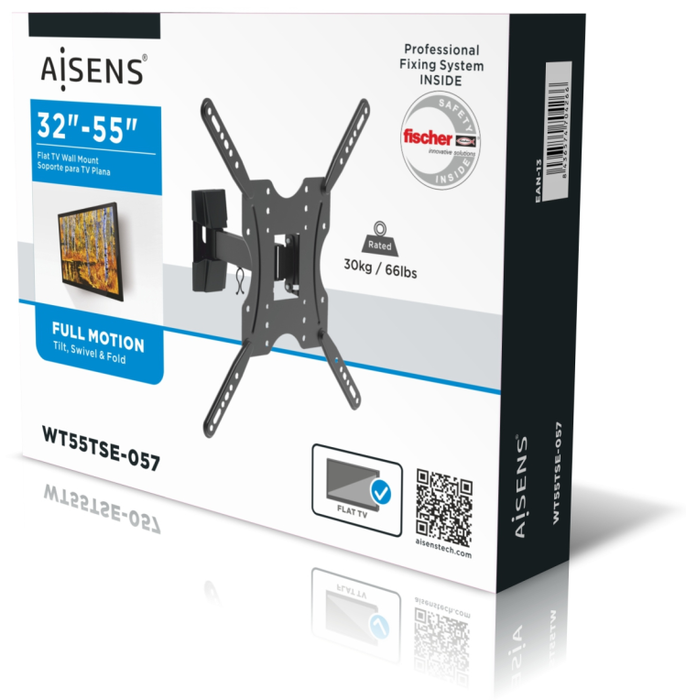 Aisens Soporte ECO Giratorio e Inclinable para TV/Monitor 32-55 pulgadas, 30kg, Negro
