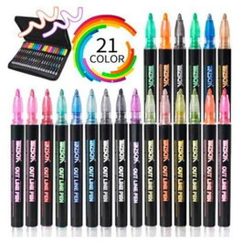 Alex Bog Outliner Rotuladores Doble Línea Bicolor Neón y Pastel Estuche 21 ud