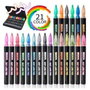 Alex Bog Outliner Rotuladores Doble Línea Bicolor Neón y Pastel Estuche 21 ud