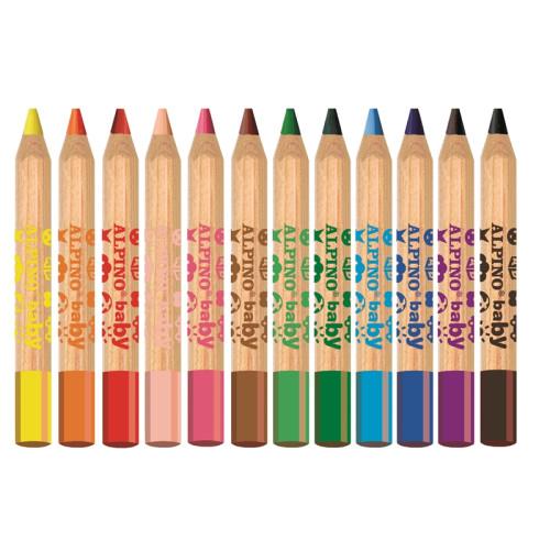 Alpino Lápices de Colores Baby Maxi Ligeros para Niños - Estuche Surtido 12 Ud