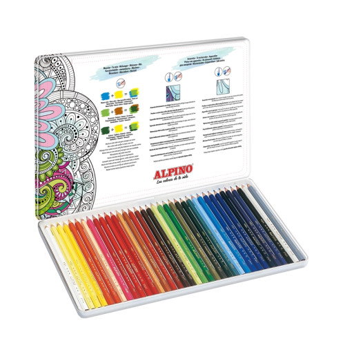 Alpino Lápices de Colores Color Experience Acuarelables Multicolor con Estuche Metálico Alpino Lápices de Colores Color Experience Acuarelables Multicolor con Estuche Metálico