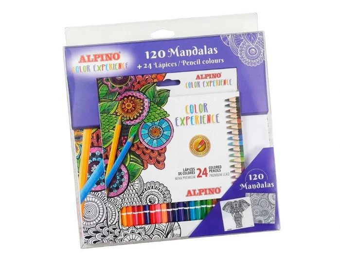 ALPINO Set de Dibujo Color Experience con 24 Lápices y Libro de 120 Mandalas