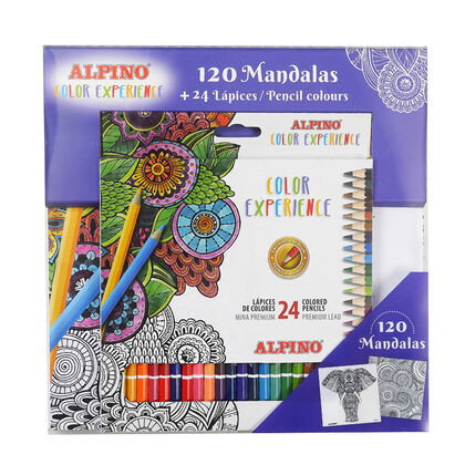 ALPINO Set de Dibujo Color Experience con 24 Lápices y Libro de 120 Mandalas