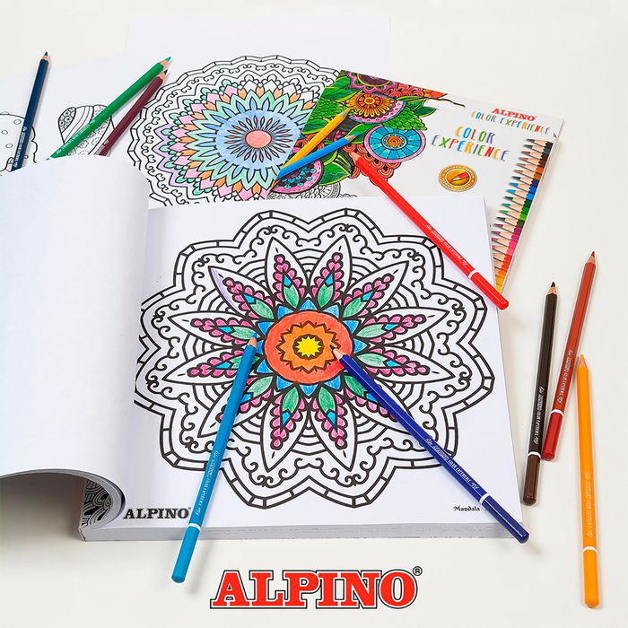 Alpino Set Mandalas Color Experience AL000250 Lápices y Libro para Colorear +3 Años