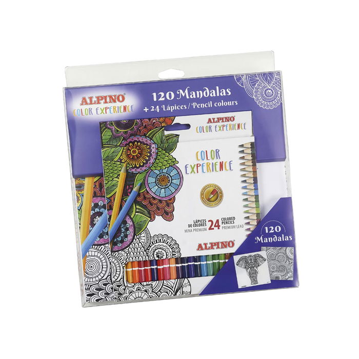 Alpino Set Mandalas Color Experience AL000250 Lápices y Libro para Colorear +3 Años