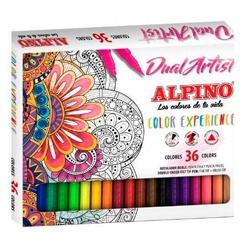 Alpino Rotuladores Color Experience Dual Artist Doble Punta Perfila-Colorea Estuche De 36 Colores Surtidos