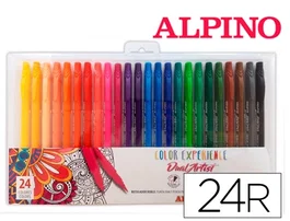 Alpino Rotuladores Color Experience Dual Artist Doble Punta Perfila-Colorea Estuche De 24 Colores Surtidos