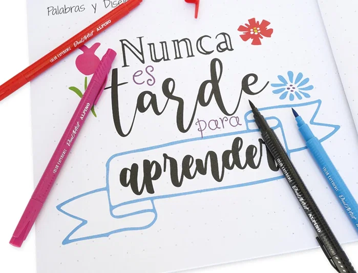 ALPINO Set de Iniciación al Lettering con 12 Rotuladores Dual Artist y Libro Guía ALPINO Set de Iniciación al Lettering con 12 Rotuladores Dual Artist y Libro Guía